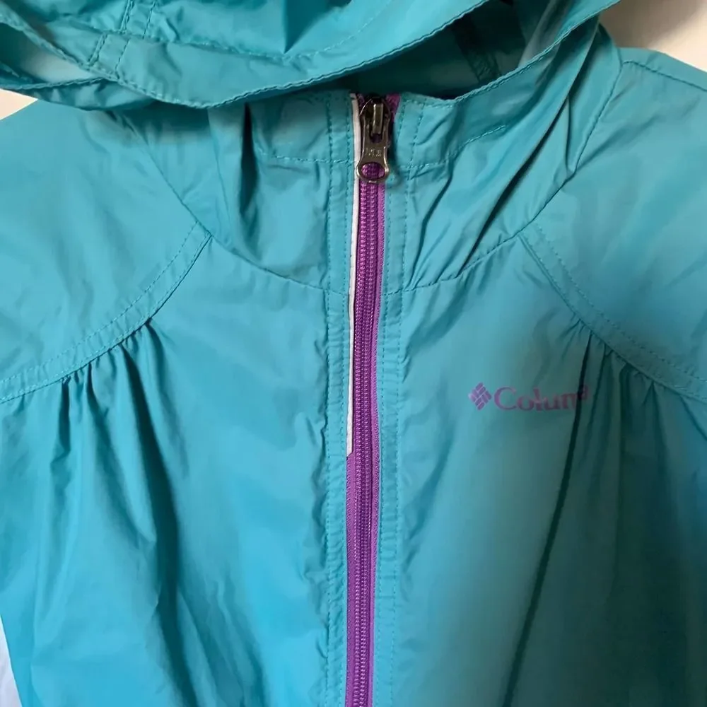 COLUMBIA blue windbreaker jacket girls m